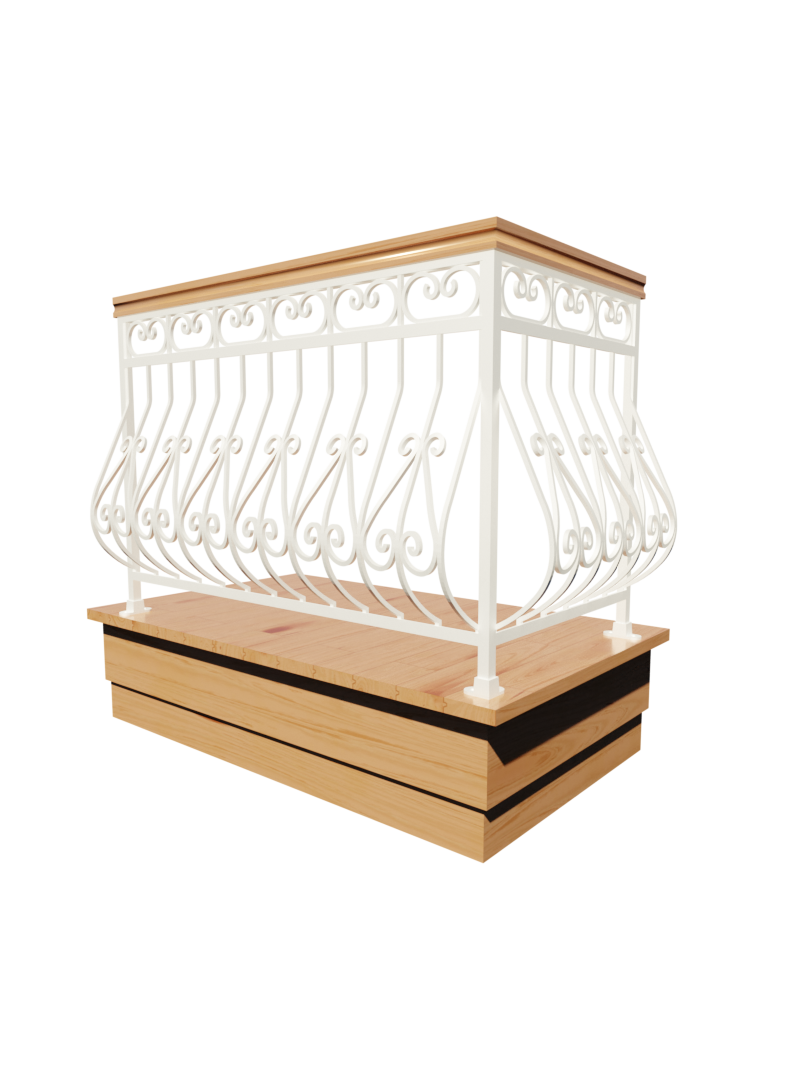 Vue 3D d’un garde corp de balcon