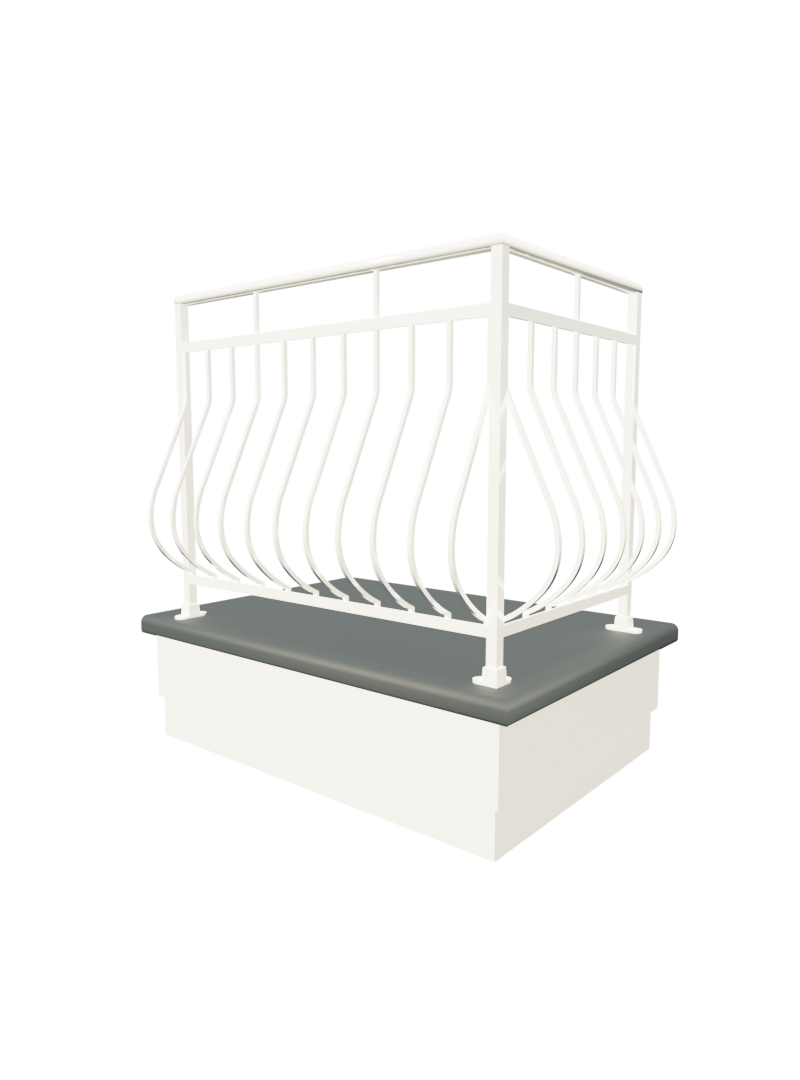 Vue 3D d’un garde corp de balcon