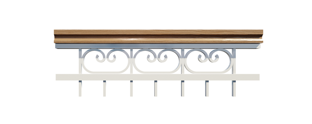 Détail 3D d’ornements de rampe et de garde corp de balcon