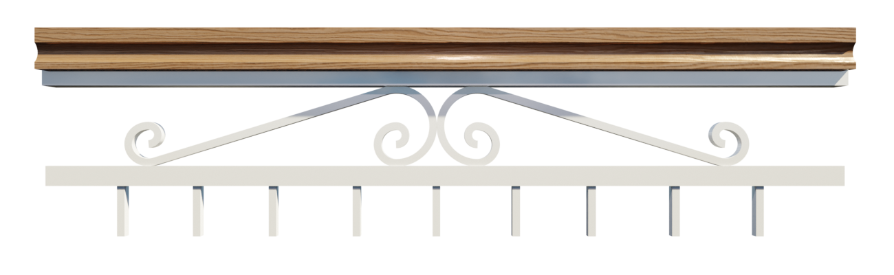 Détail 3D d’ornements de rampe et de garde corp de balcon